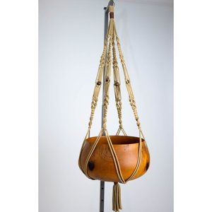 Macramé Large Plant Hanger Large with decorative wood beads